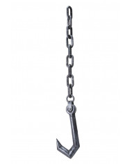 Catena con gancio, realizzata in plastica grigia effetto