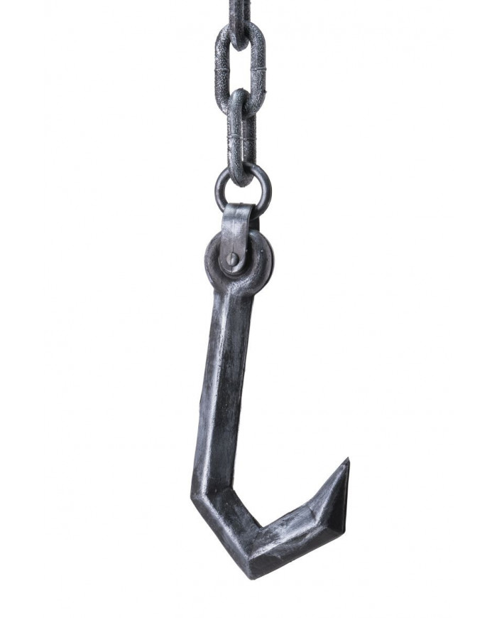 Catena con gancio, realizzata in plastica grigia effetto