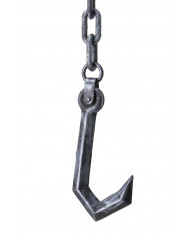 Catena con gancio, realizzata in plastica grigia effetto