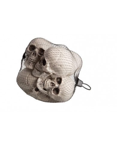 Confezione di 6 teschi in plastica opaca, alti cm.7 ca., ideali