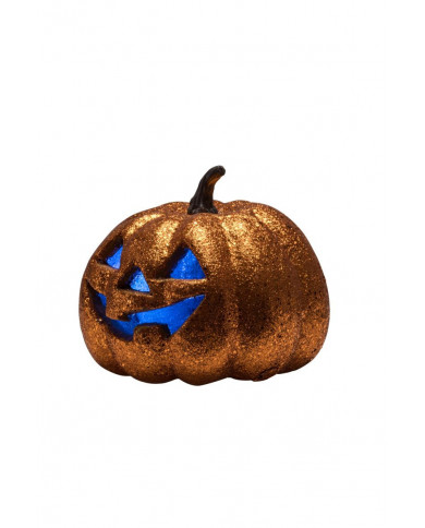 Glittered pumpkin with lights, diameter 22 cm., to decorate