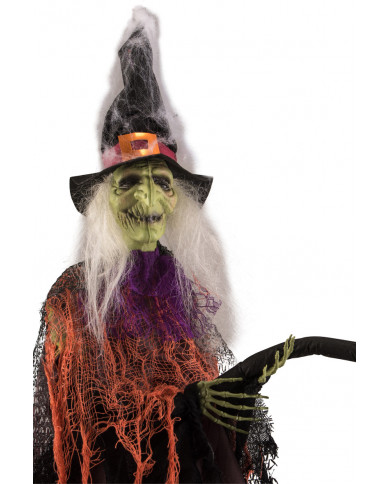 Hanging witch with broom, high cm.12. Decoration to set up