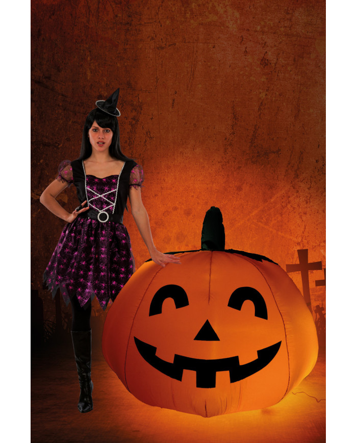 Inflatable pumpkin with lights and tie rods, high cm.12. A
