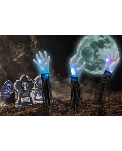 Confezione contenente 3 mani illuminate che grazie ai picchetti