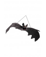 Scary black hanging bat with a width of cm.10, red eyes and an