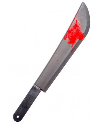 A horror set consisting of a hockey mask and a bloody knife in