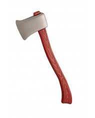 Accetta in plastica marrone con lama grigia. Accessorio utile