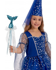 Wand with mermaid tail decorated with reversible sequins in