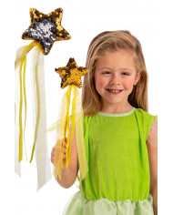 Fairy wand decorated with reversible sequins in assorted colors