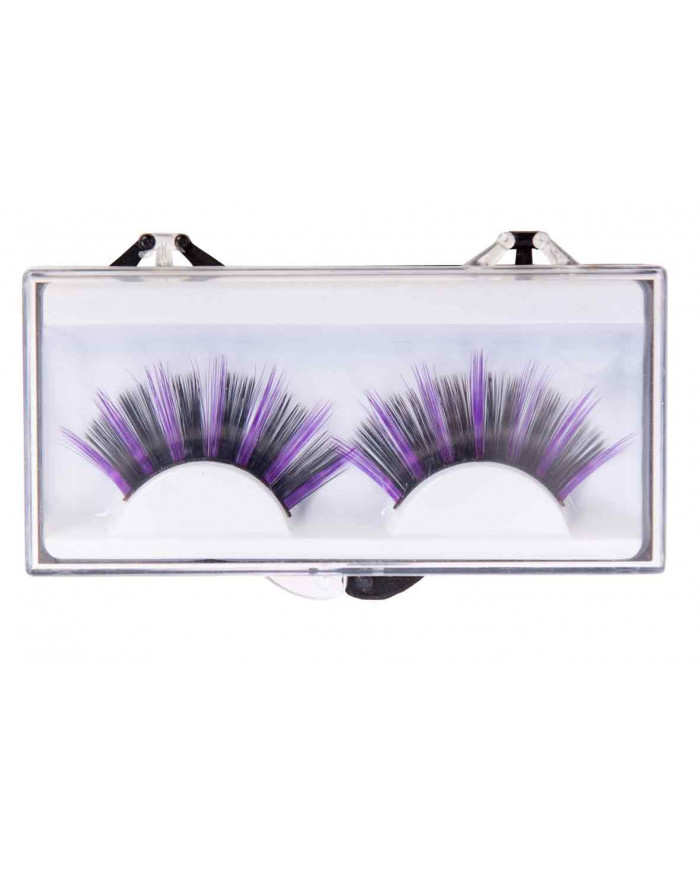 Ciglia finte adesive nei colori assortiti nere/viola e