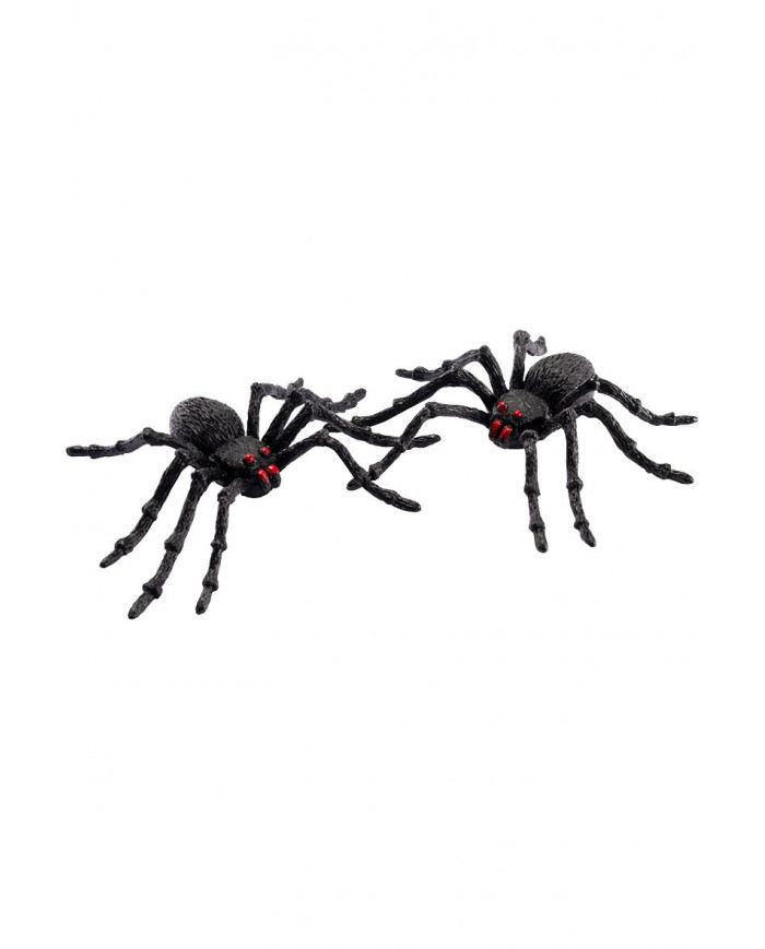 2 black plastic spiders with a diameter of cm.13. A highly