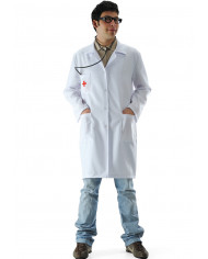 Doctor costume with cloth shirt with buttons, size M.
