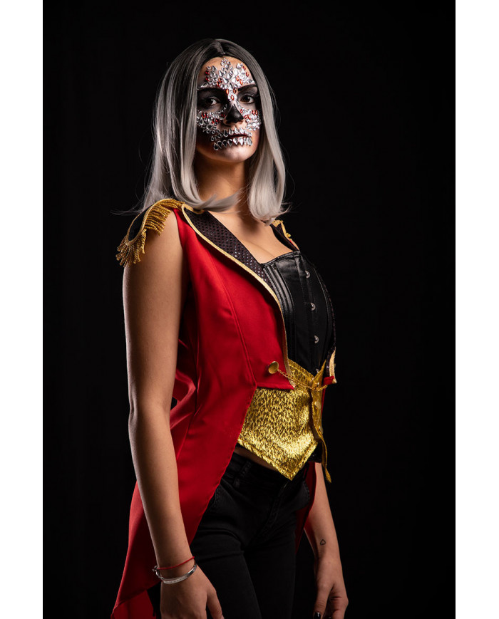 Cartella con decorazioni adesive viso a tema teschio messicano