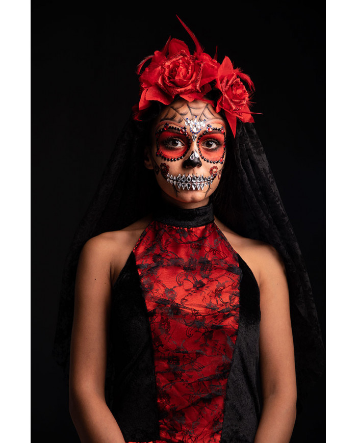 Adhesive face decorations, to complete the skull make up with