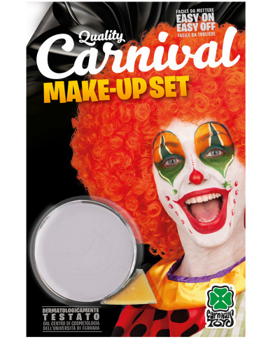 White face paint in jar of gr.1 oil-based, non-toxic and easy