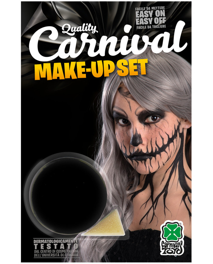 Black face paint in jar of gr.1 oil-based, non-toxic and easy