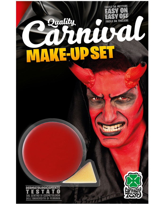 Red face paint in jar of gr.1 oil-based, non-toxic and easy to