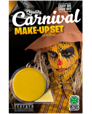 Yellow face paint in jar of gr.1 oil-based, non-toxic and easy