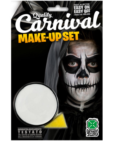 White face paint in jar of gr.1 oil-based, non-toxic and easy