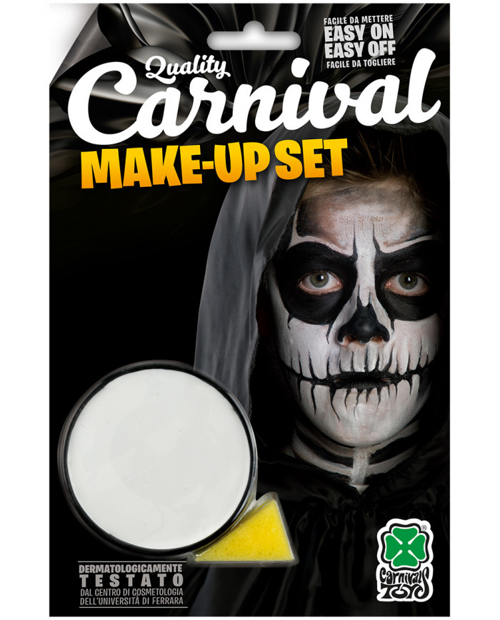 White face paint in jar of gr.1 oil-based, non-toxic and easy