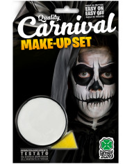 White face paint in jar of gr.1 oil-based, non-toxic and easy