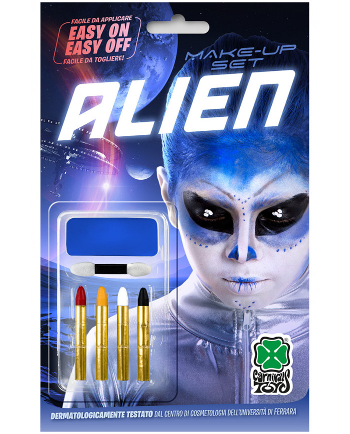 Makeup set consisting of blue face paint oil-based with 4