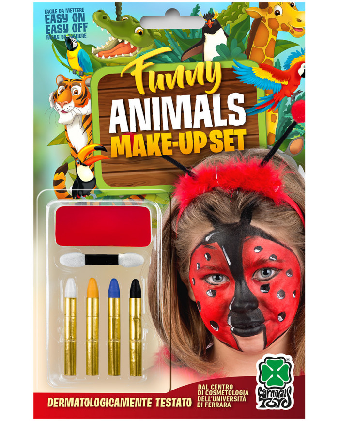 Ladybug makeup set consisting of red face paint oil-based with