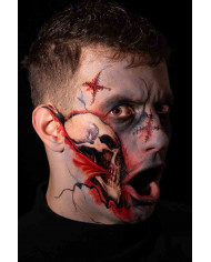 Skeleton face tattoo, an ideal horror trick to complete