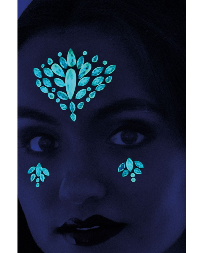 Cartella con decorazioni adesive viso composte da cristalli