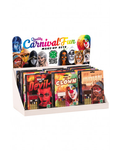 Espositore da banco contenente 24 set trucco composti ciascuno