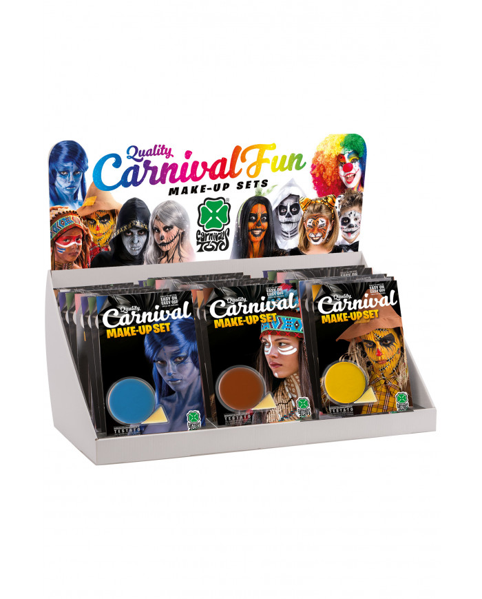 Display box containing 24 face paints in assorted colors in jar