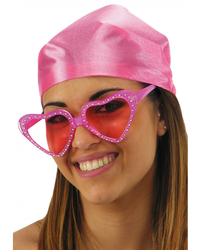 Gafas corazÃ³n rosa sobre cartoncillo