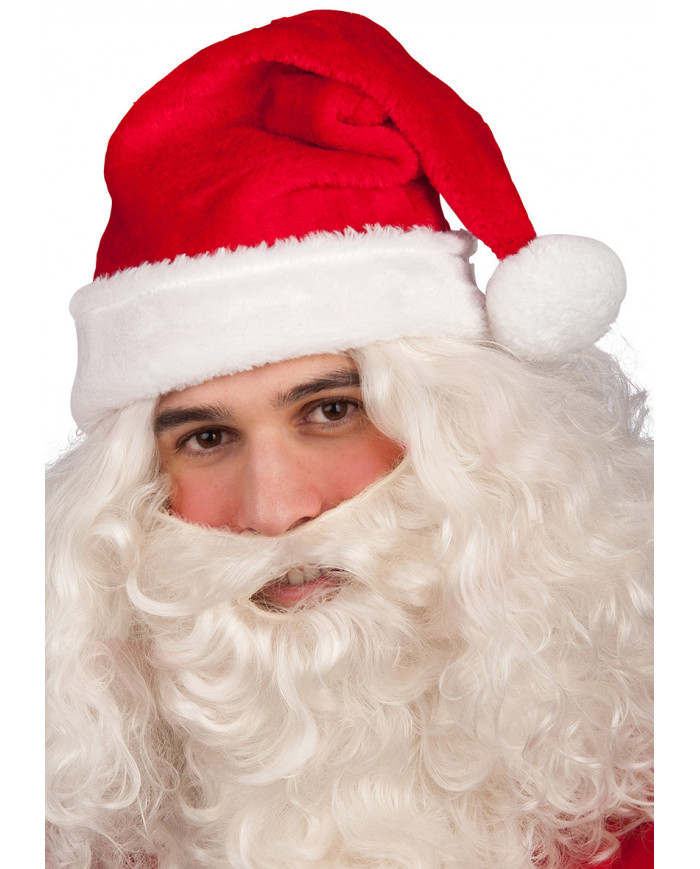 Capucha de PapÃ¡ Noel de peluche con solapa de cartÃ³n