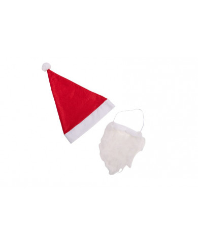 Cappuccio di Babbo Natale con barba bianca, adatto per