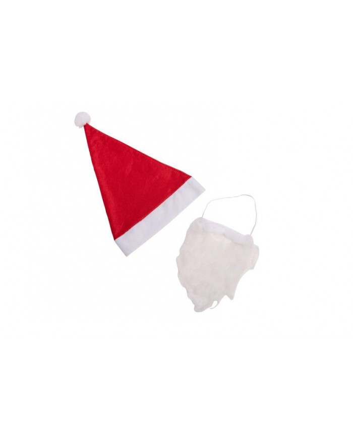 Cappuccio di Babbo Natale con barba bianca, adatto per