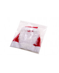 Cappuccio di Babbo Natale con barba bianca, adatto per