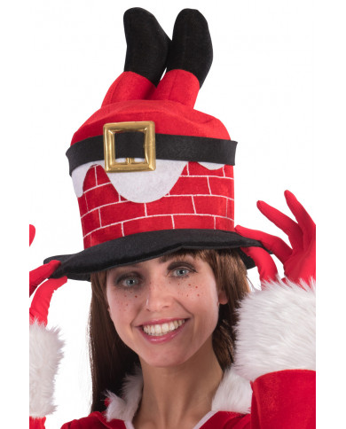 Cappello Babbo Natale, a forma di cilindro rosso che simula un