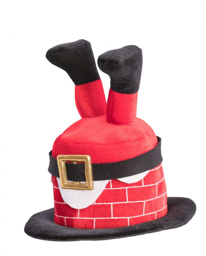 A cheerful Christmas top hat, the Santa Claus legs come to the