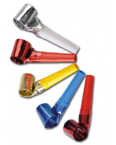 Confezione 36 lingue di suocera in carta metallizzata. Colori