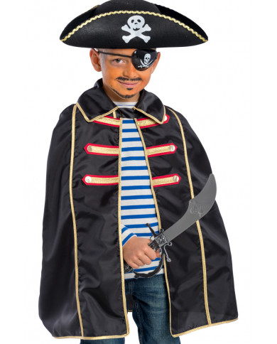 Mantello da corsaro, bambino, realizzato in tessuto taffetas