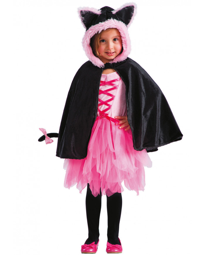 Velvet cape for kid with hood, lenght cm. 45.