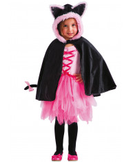 Velvet cape for kid with hood, lenght cm. 45.