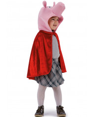 Mantello maialina, bambino, realizzato in velluto rosso con
