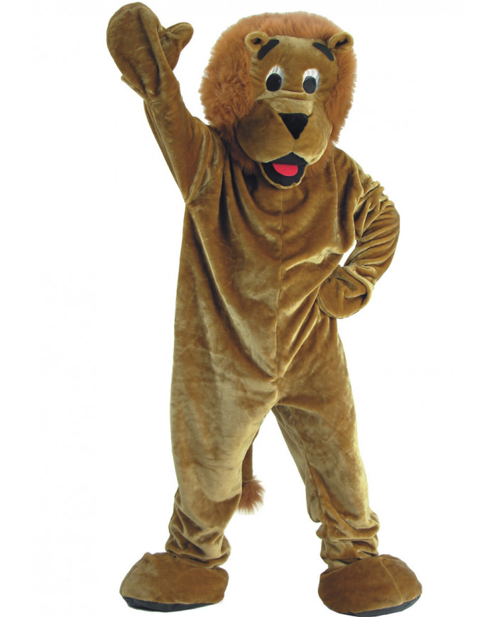 Costume mascotte da leone, realizzato in morbido peluche