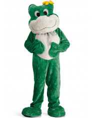 Costume mascotte da rana, realizzato in morbido peluche verde