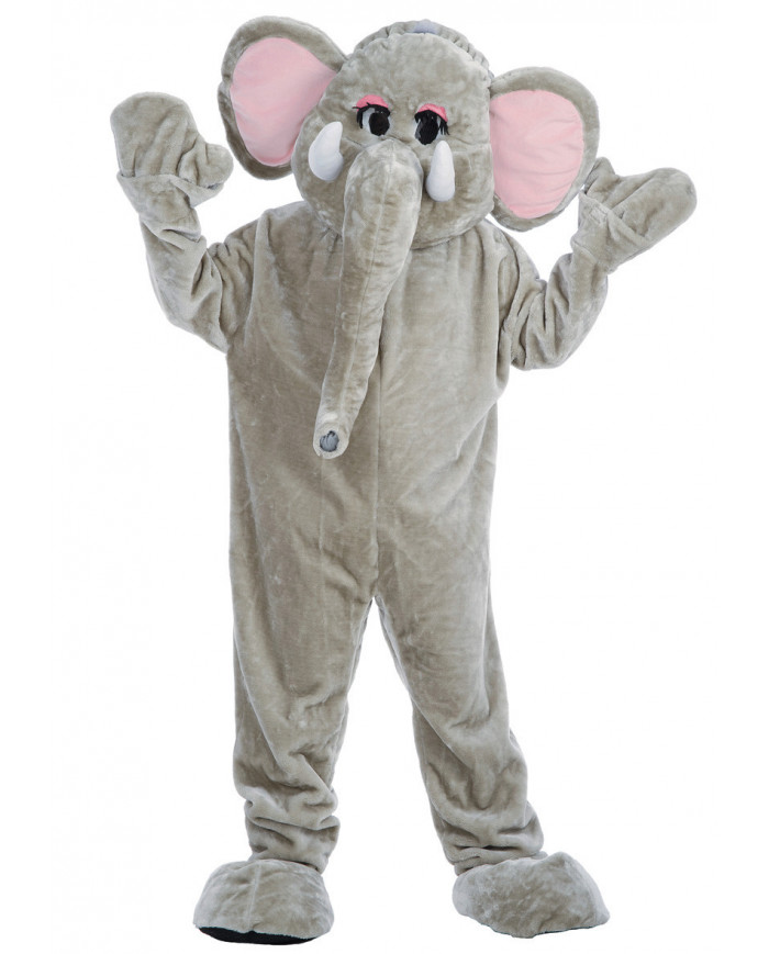 Costume mascotte da elefante, realizzato in morbido peluche