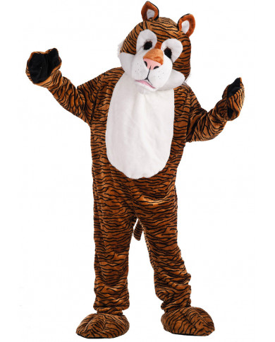 Costume mascotte da tigre, realizzato in morbido peluche