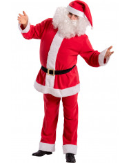 Santa's pile costume with belt, hat, beard and wig, size XL.