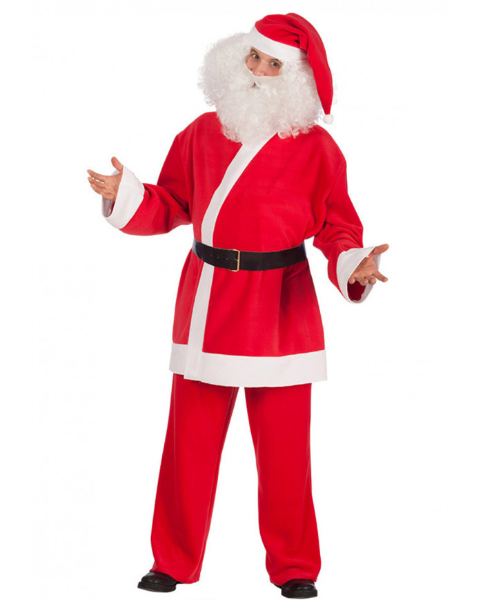 Costume da Babbo Natale in pile composto da abito con casacca a