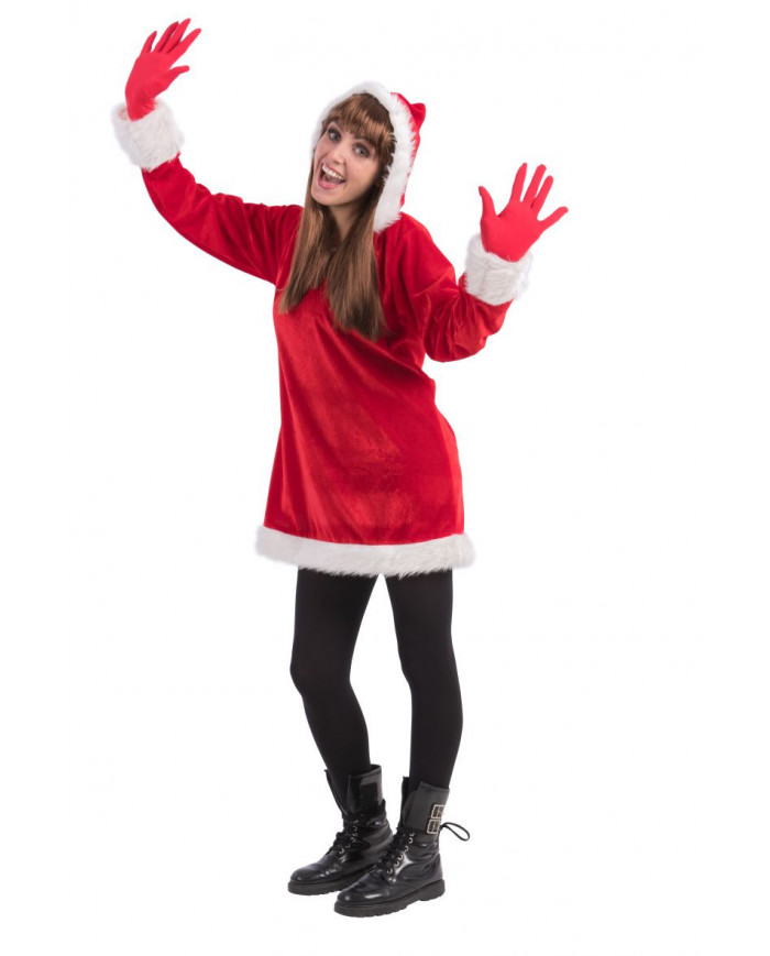 Costume a tema natalizio da donna, realizzato in vellutino